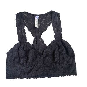Free People Charcoal Lace Bralette